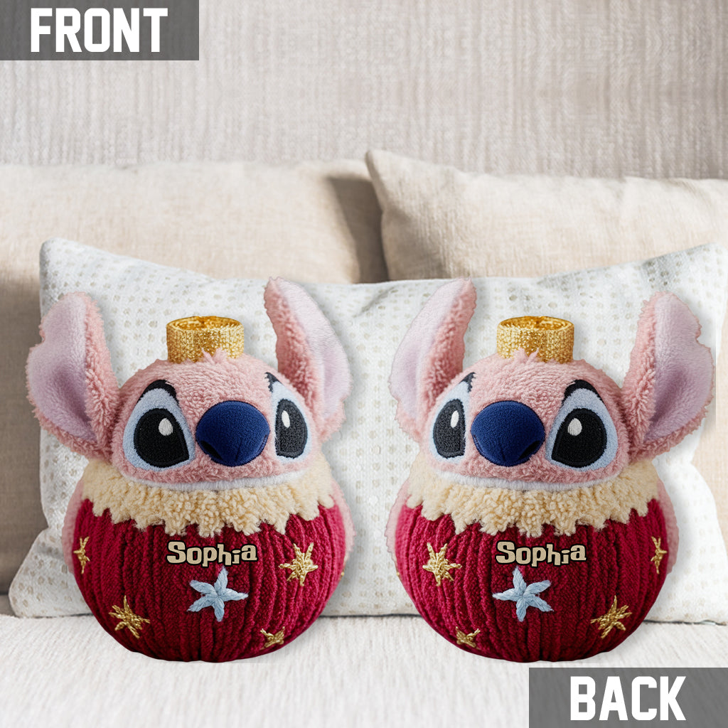 Ohana Friends And Christmas Ornament Gift - Personalized Ohana Shaped Pillow