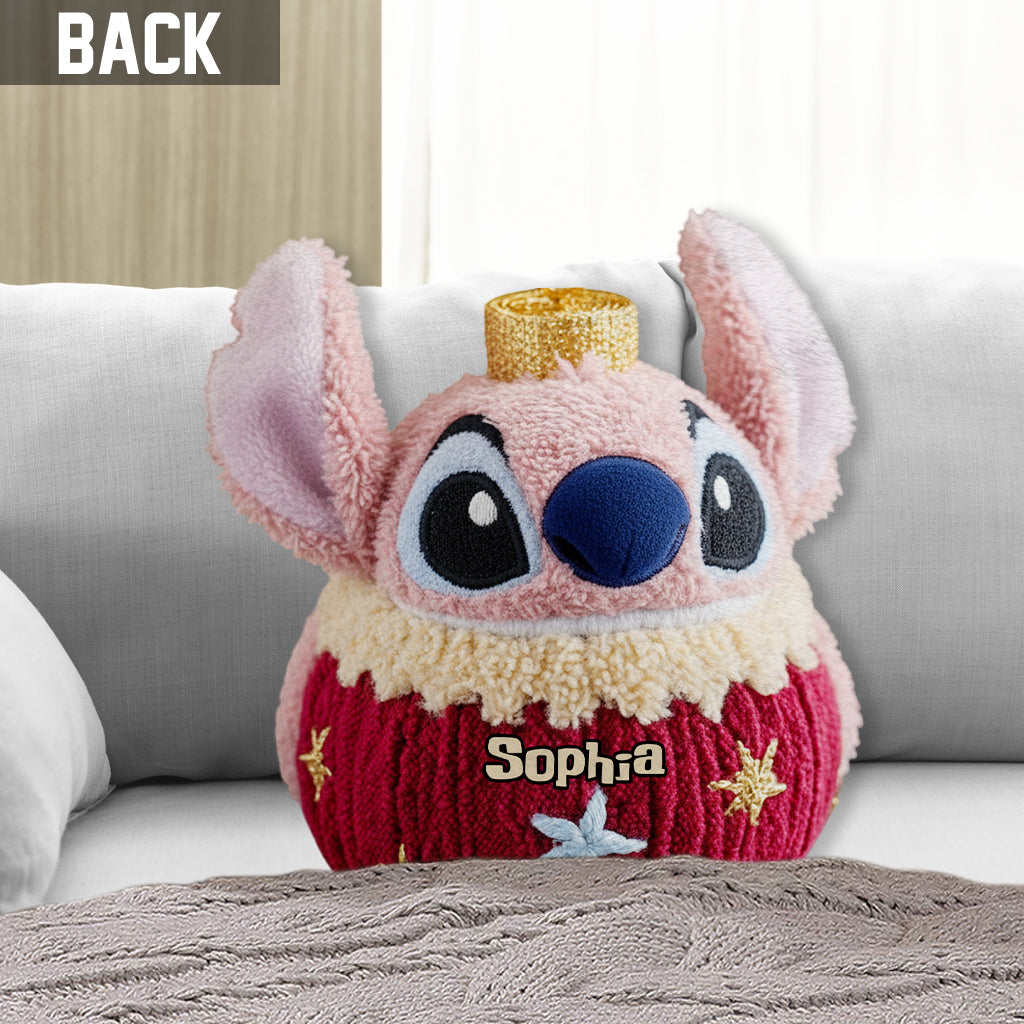 Ohana Friends And Christmas Ornament Gift - Personalized Ohana Shaped Pillow