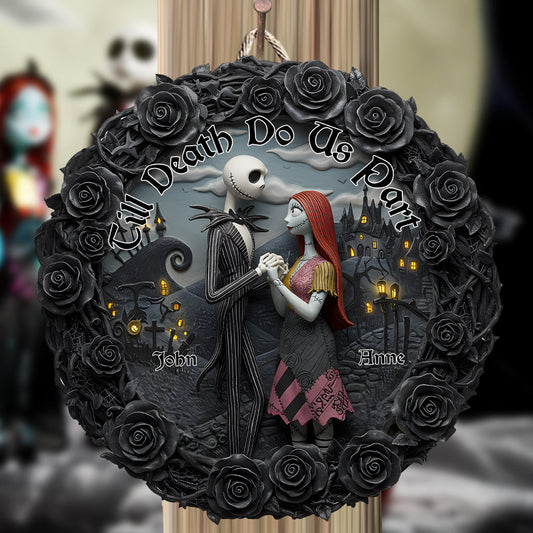 Till Death Do Us Part - Personalized Nightmare Custom Shaped Wood Sign