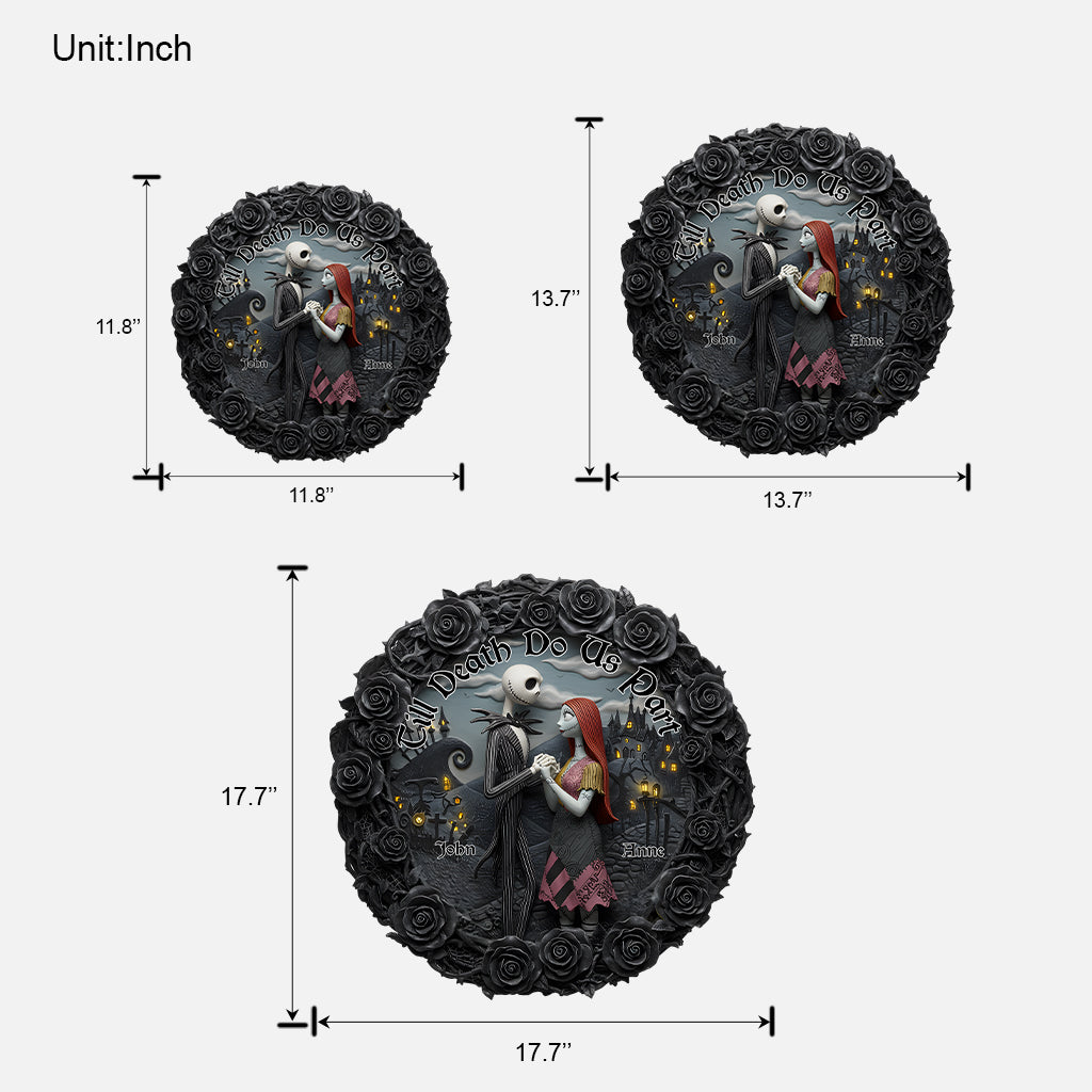 Till Death Do Us Part - Personalized Nightmare Custom Shaped Wood Sign