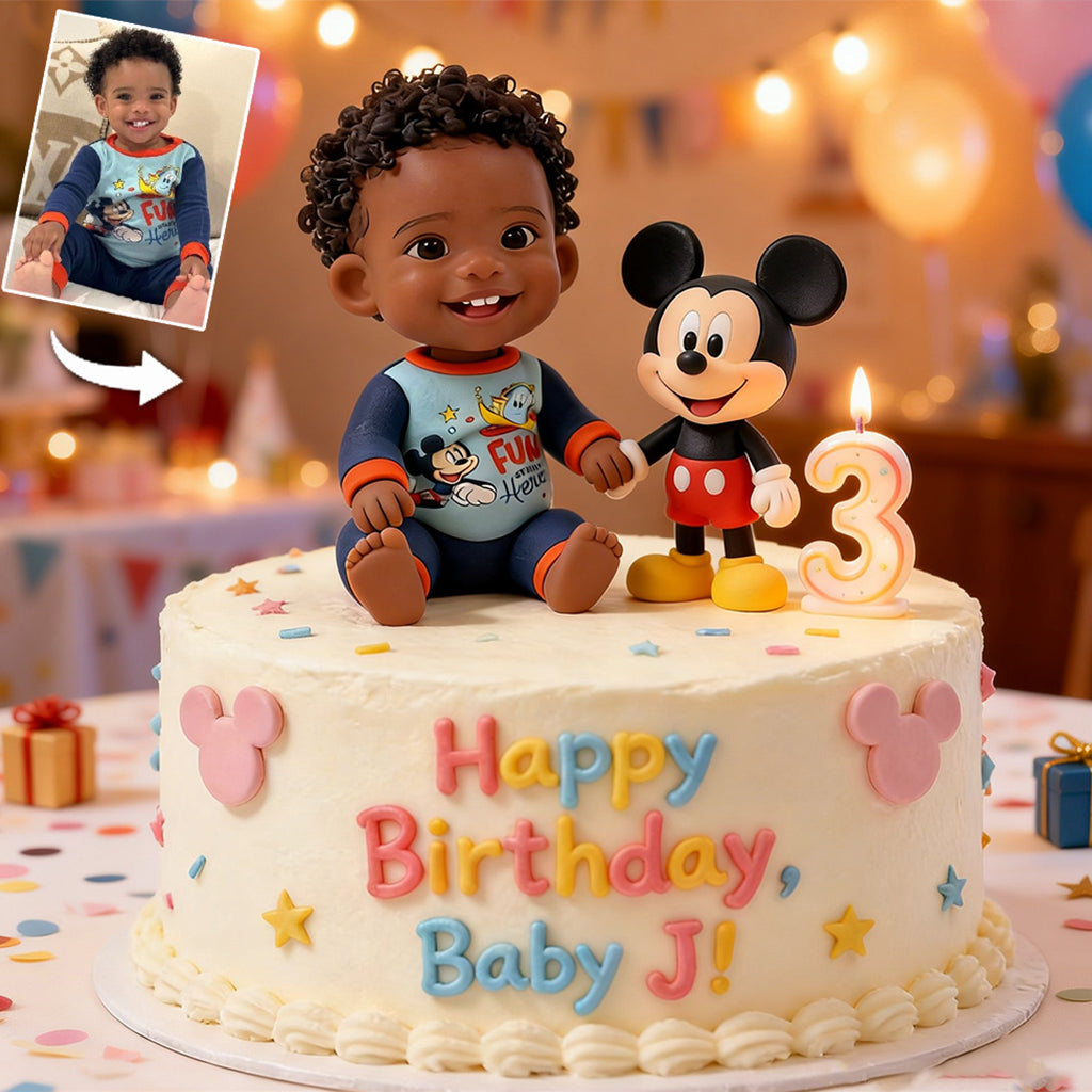 Birthday Cake With Friend - Personalized Mouse Custom Shaped Acrylic Plaque