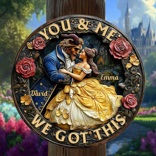 You And Me We Got This - Personalized Mouse Round Wood Sign