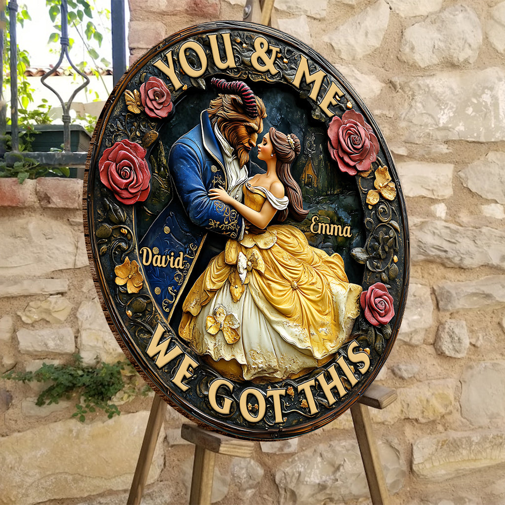 You And Me We Got This - Personalized Mouse Round Wood Sign