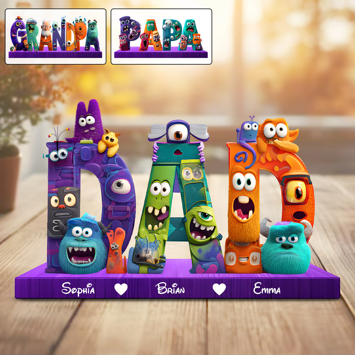 Monster Dad - Personalized Mouse Custom Shaped Acrylic Plaque