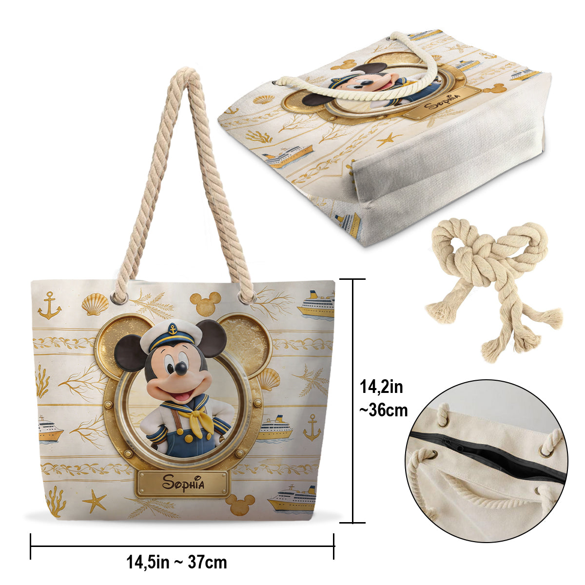 Magical Cruise Trip - Personalized Mouse Beach Bag