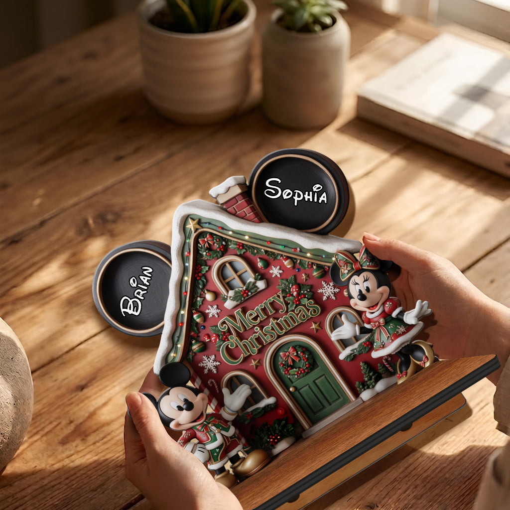 Merry Christmas Y'all - Personalized Mouse Wooden Floating Shelf