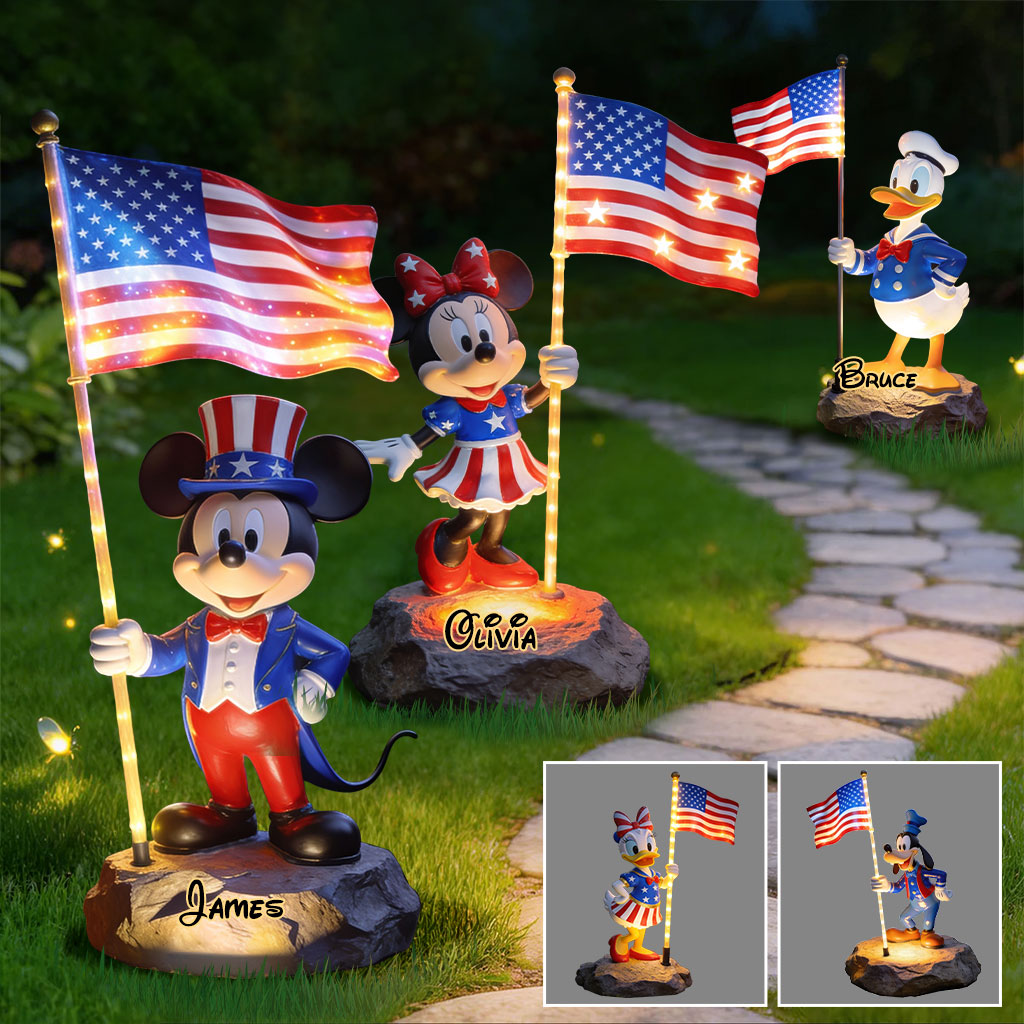 Celebrate Independence Day - Personalized Mouse Solar Acrylic Light