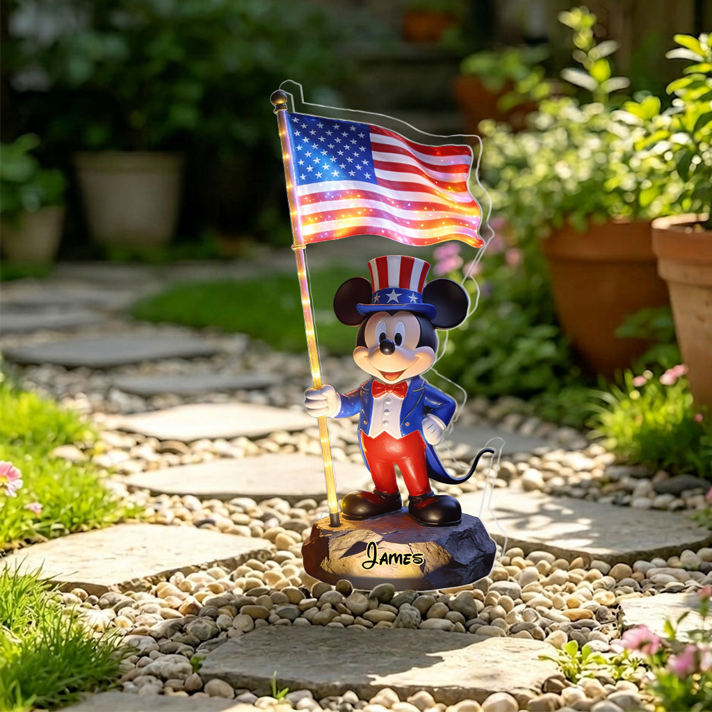 Celebrate Independence Day - Personalized Mouse Solar Acrylic Light
