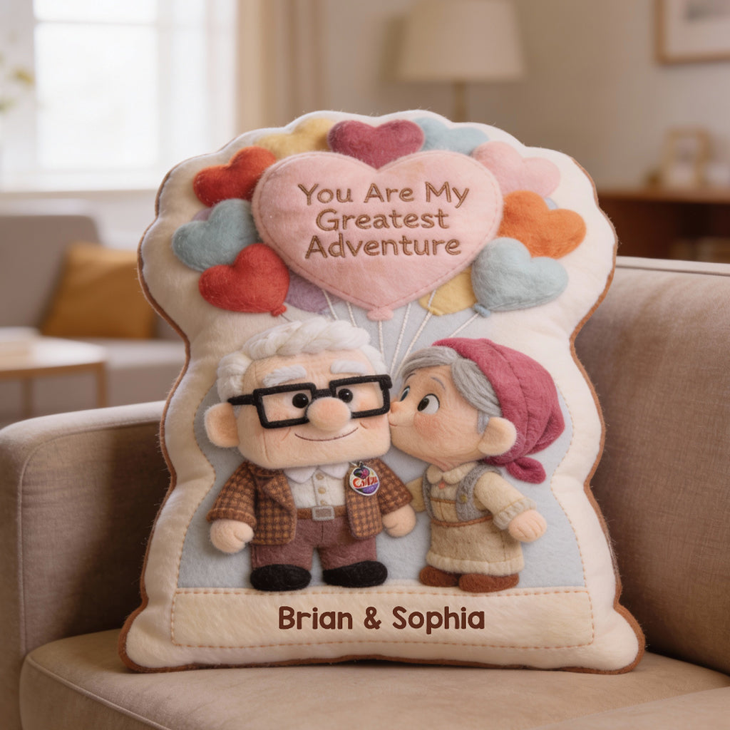 You Are My Greatest Adventure - Personalized Mouse Faux Fur Shaped Pillow