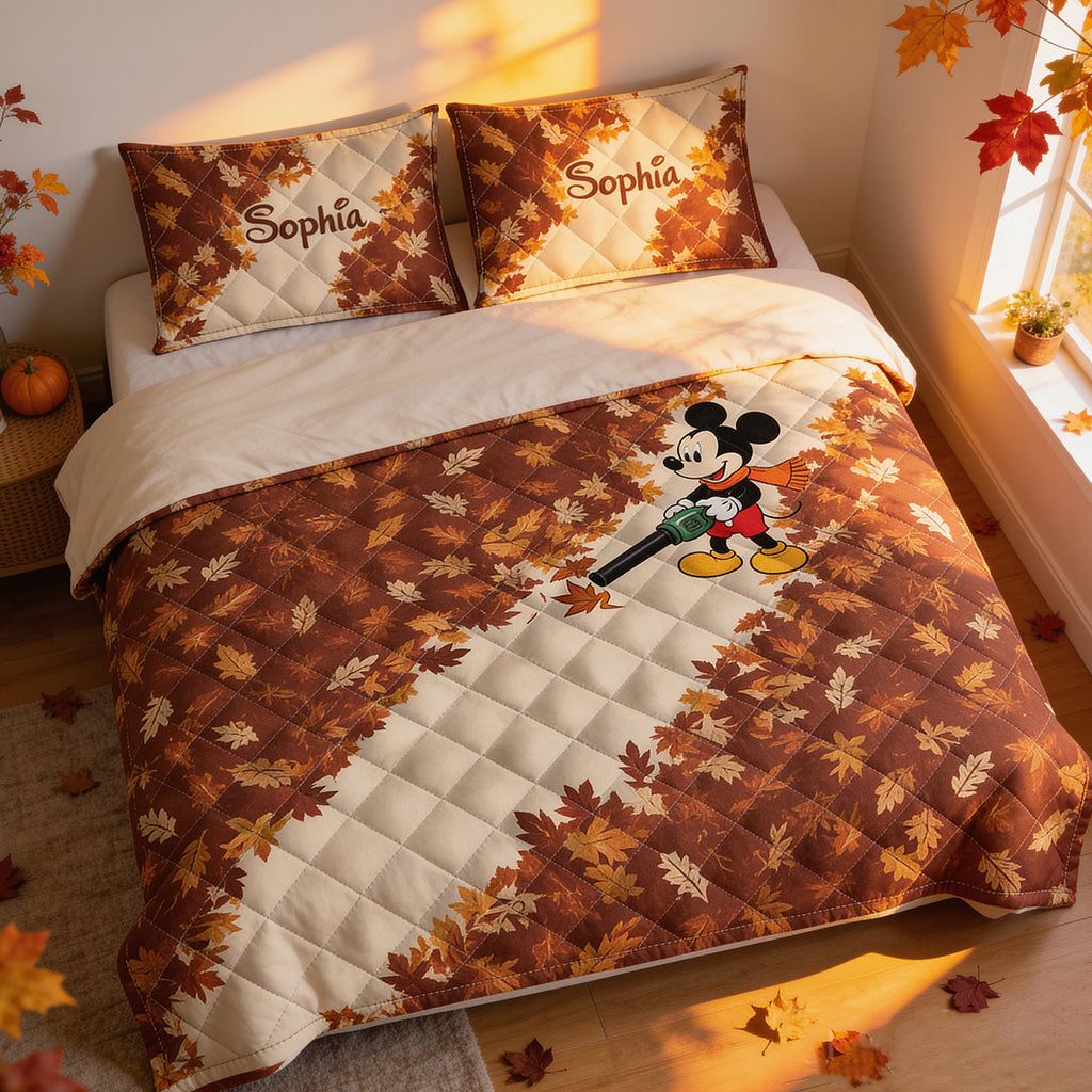 Autumn Leaf - Personalized Mouse Quilt Set