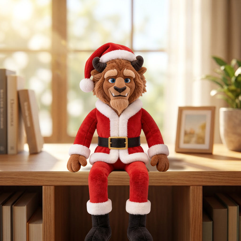 Naughty Christmas Bunny Girl & Furry Monster Couple - Personalized Beauty And The Beast Posable Plush Doll