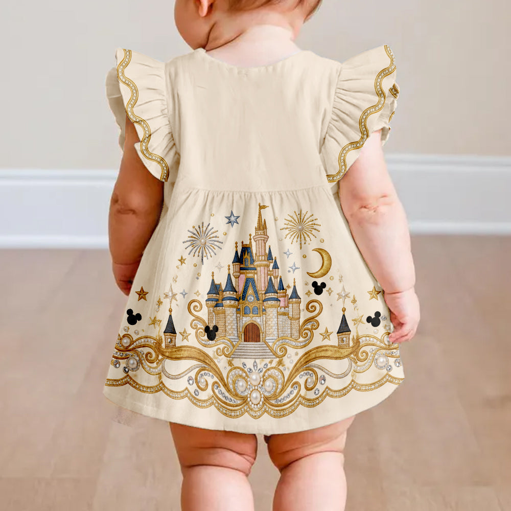 Belive In Magic - Personalized Dream Trip Kid Ruffle Sleeve Dress