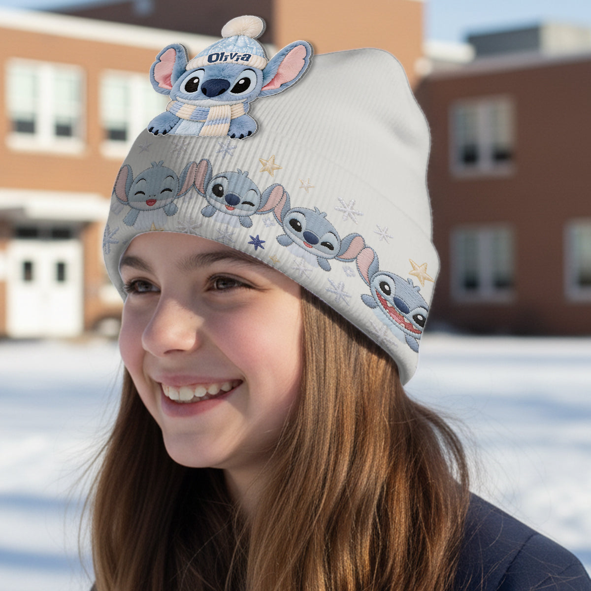 Blue Ohana - Personalized Ohana Beanie Hat With Patches