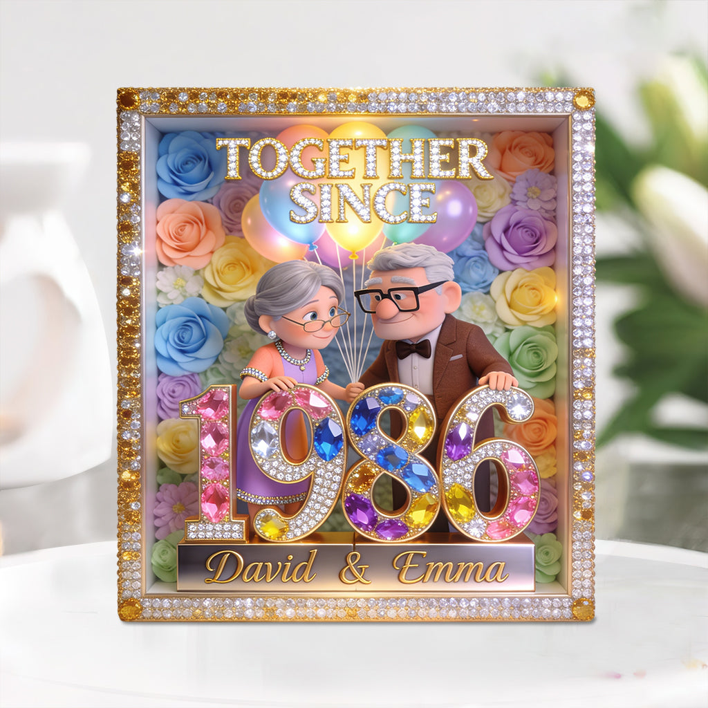 Together Since Couple Anniversary - Personalized Up Movie Couple Custom Shaped Acrylic Plaque