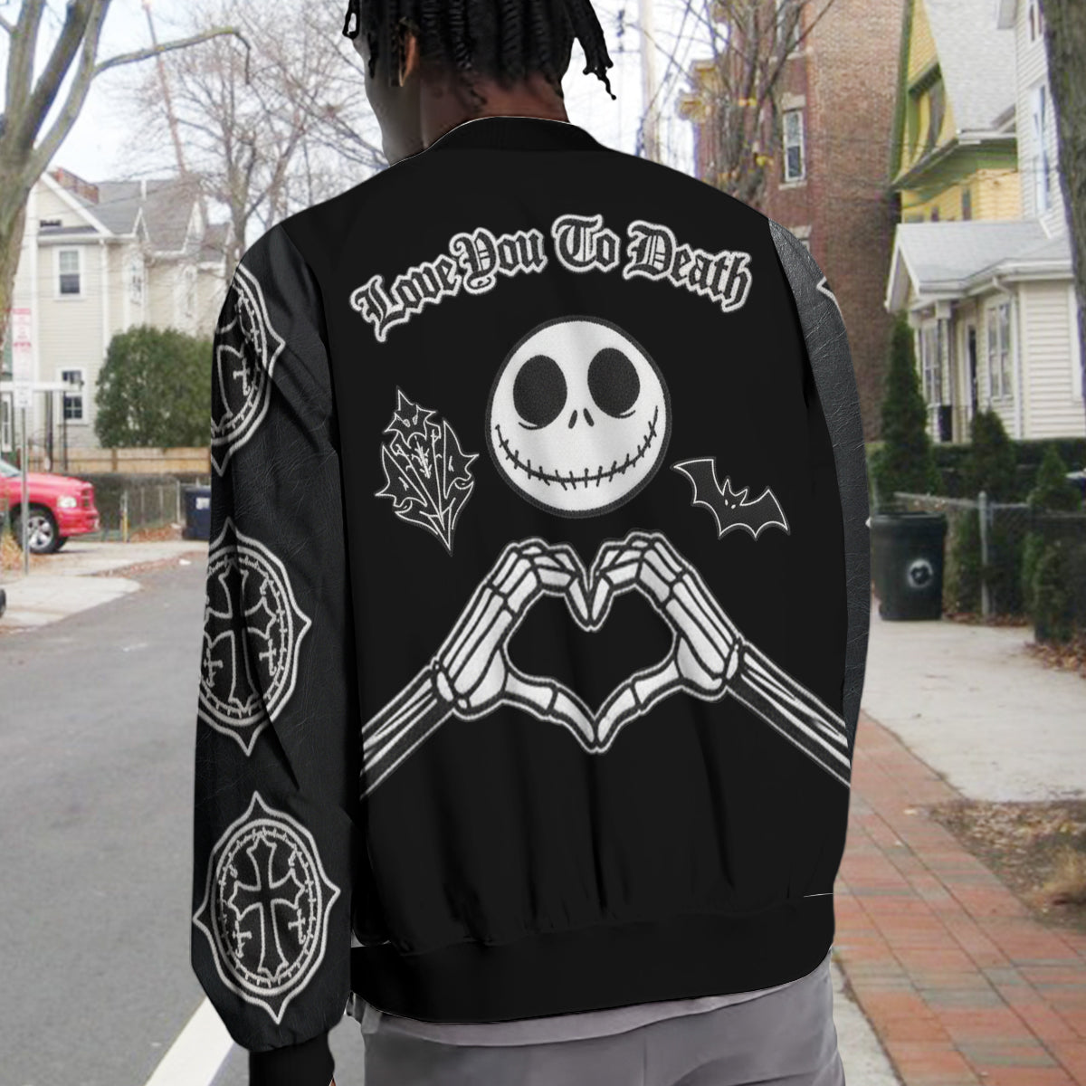 Love You To Death - Personalized Couple Varsity Jacket