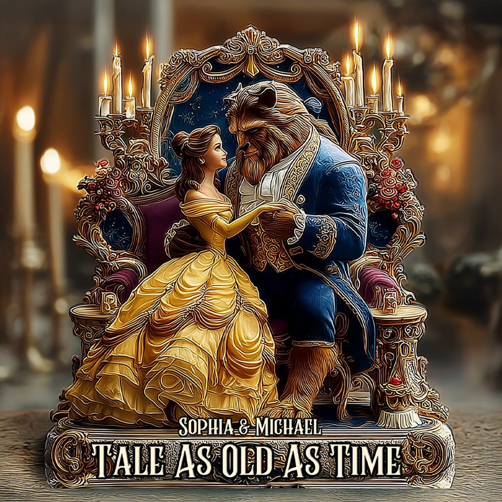 Fairy Tale Romantic Tale As Old As Time - Personalized Mouse Custom Shaped Acrylic Plaque