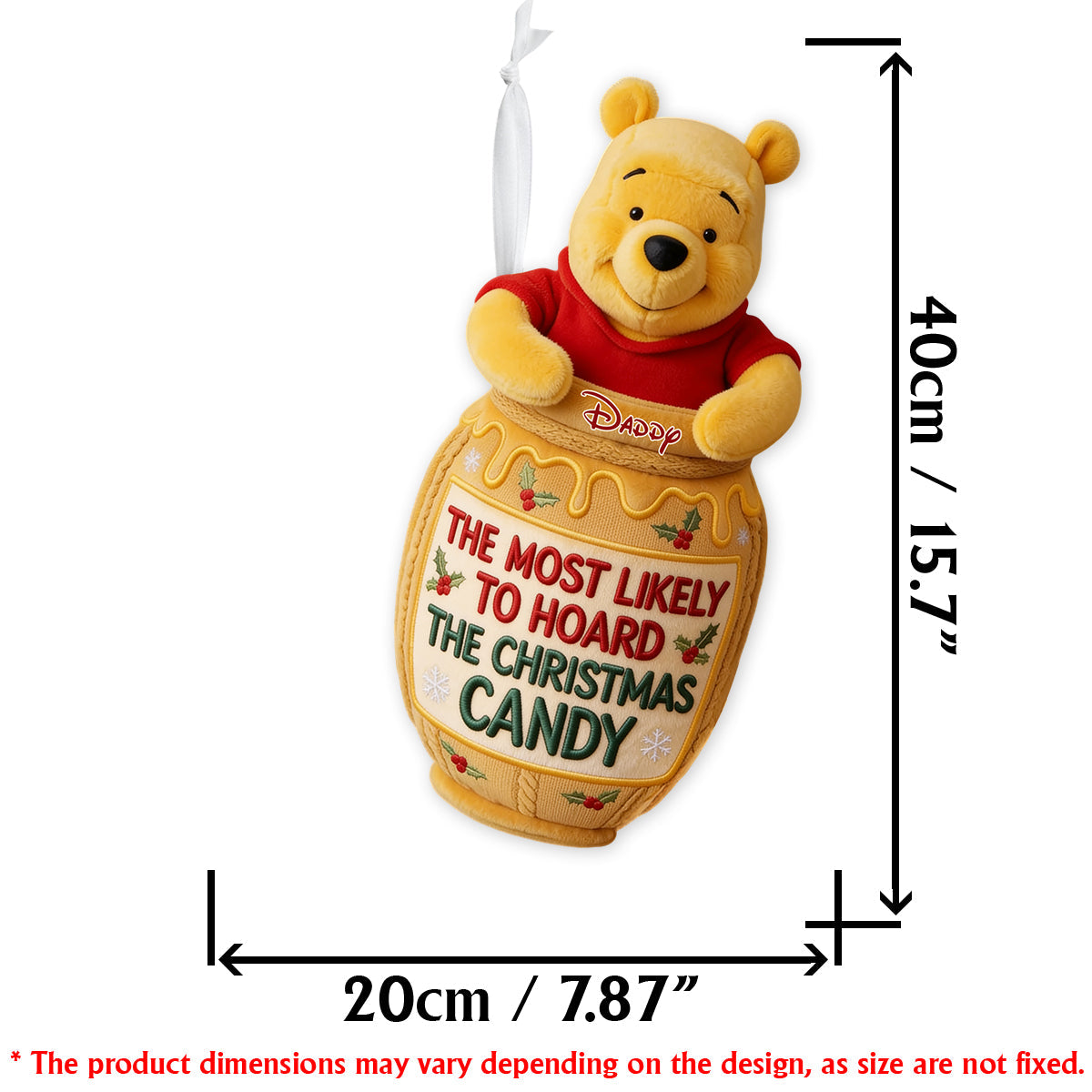 Most Likely To Hoard The Christmas Candy - Personalized Yellow Bear Shaped Christmas Stocking