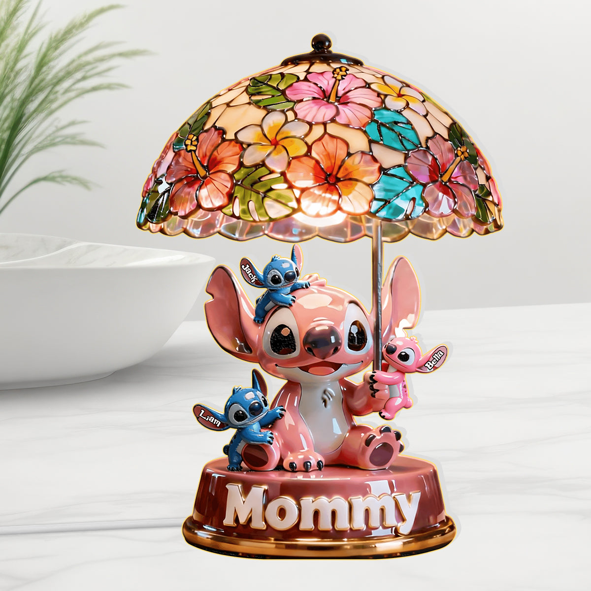 Mother’s Day Cartoon - Personalized Ohana Acrylic LED Night Light