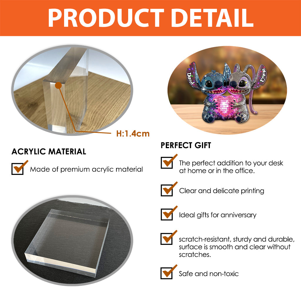 Blue Ohana Disco Ball - Personalized Ohana Custom Shaped Acrylic Plaque