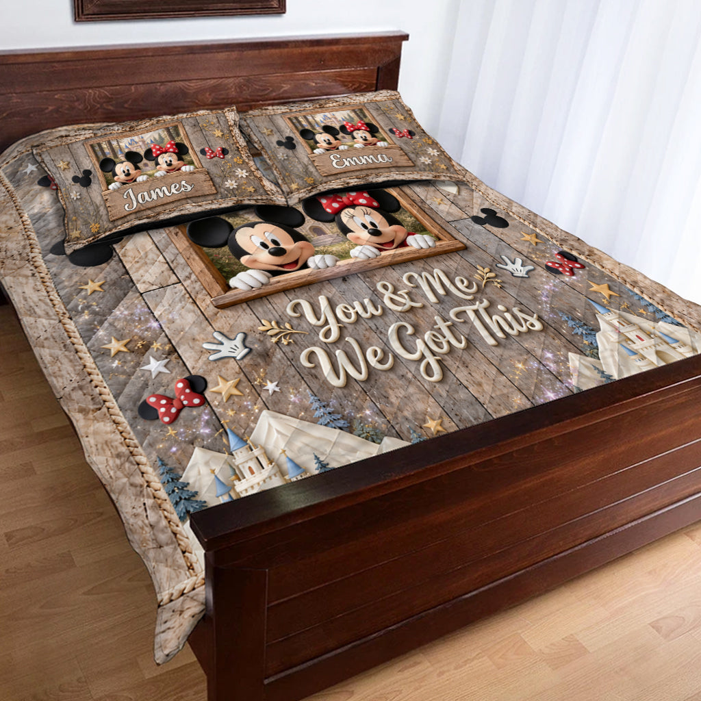 You & Me We Got This - Personalized Mouse Quilt Set