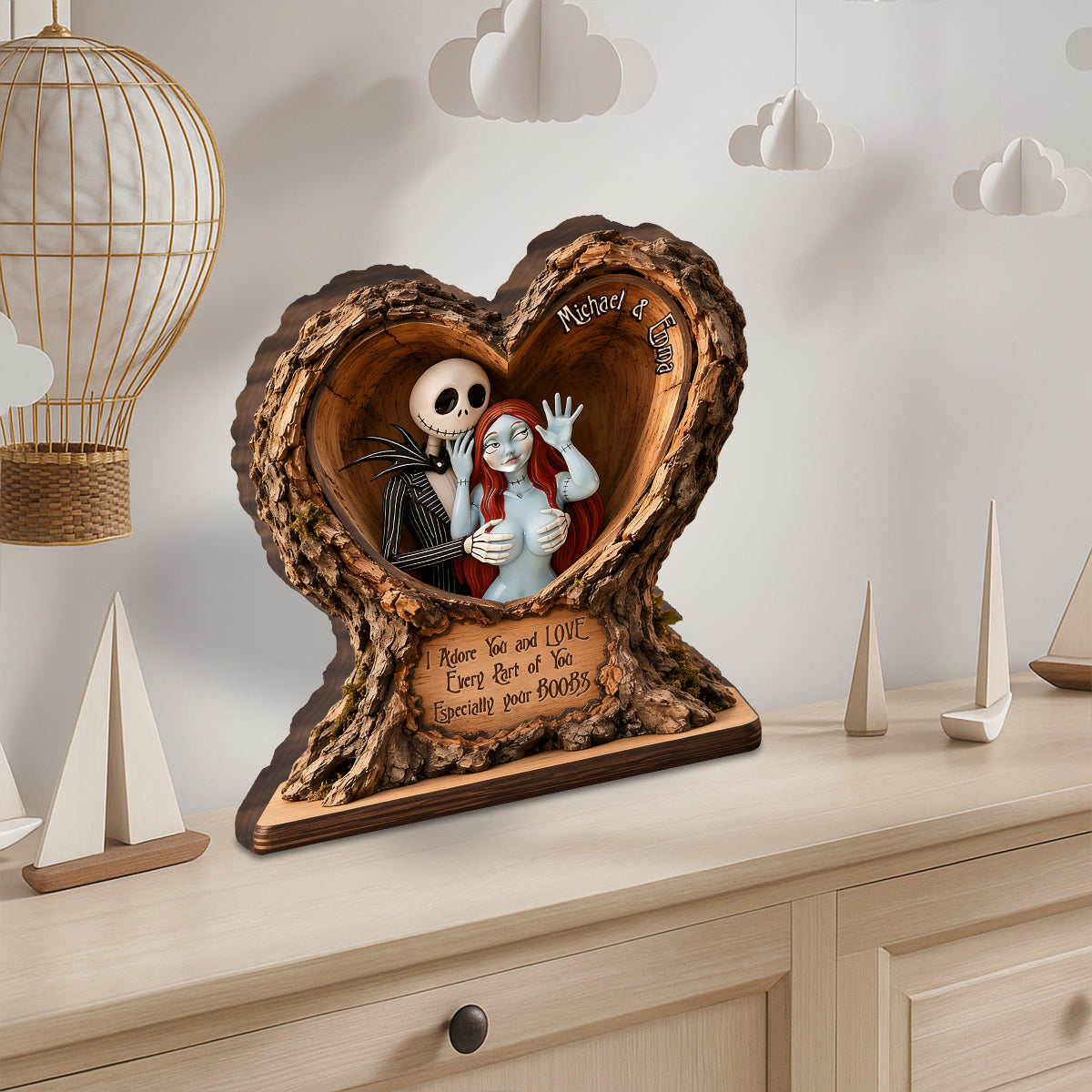 I Adore You - Personalized Nightmare Custom Shaped Wood Plaque