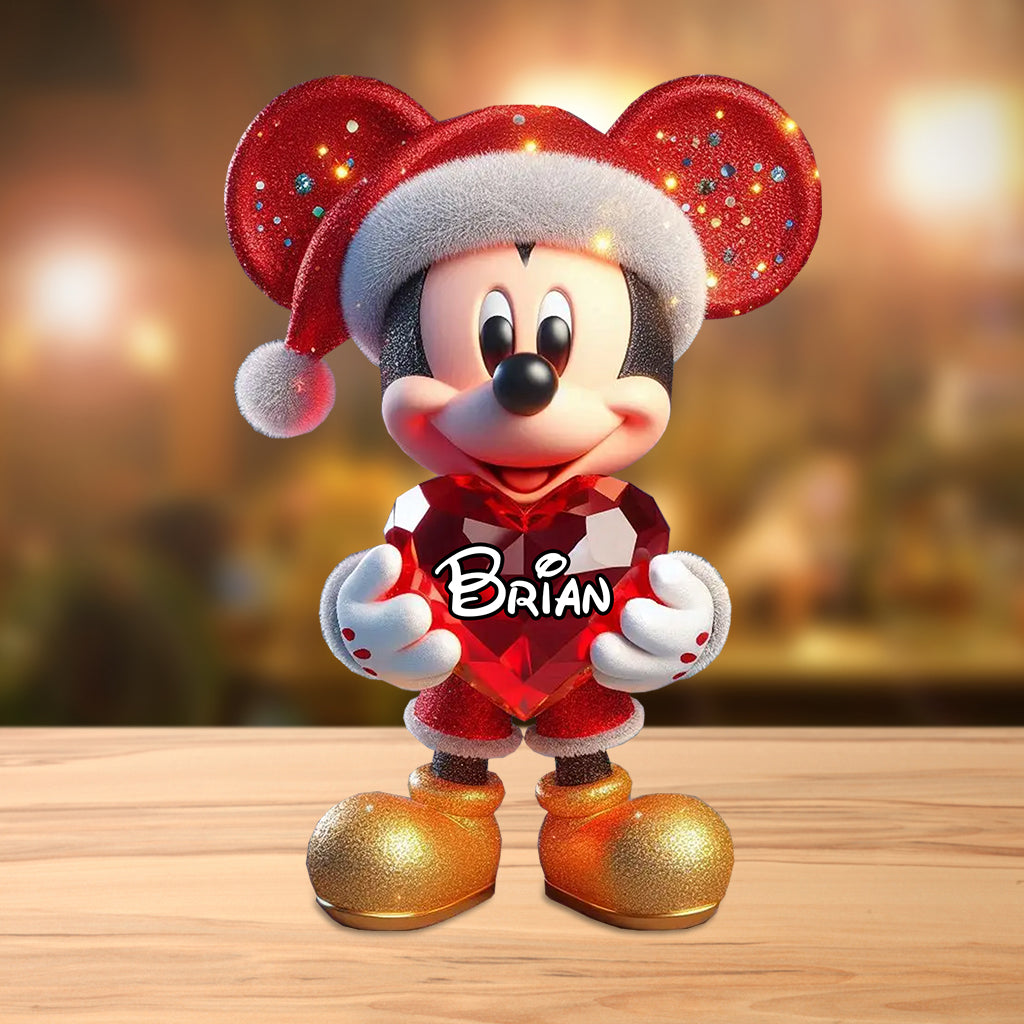 Merry Christmas - Personalized Mouse Custom Shaped Acrylic Plaque