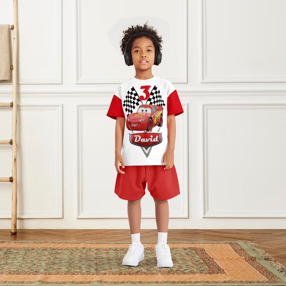Racing Car - Personalized Cars Kid T-shirt & Shorts