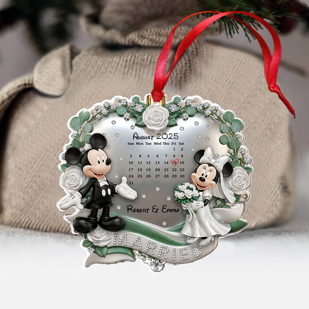 Married Couple Aniversary - Personalized Mouse Ornament