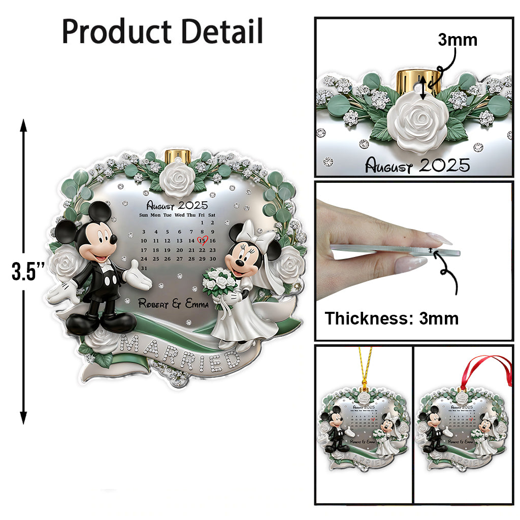 Married Couple Aniversary - Personalized Mouse Ornament
