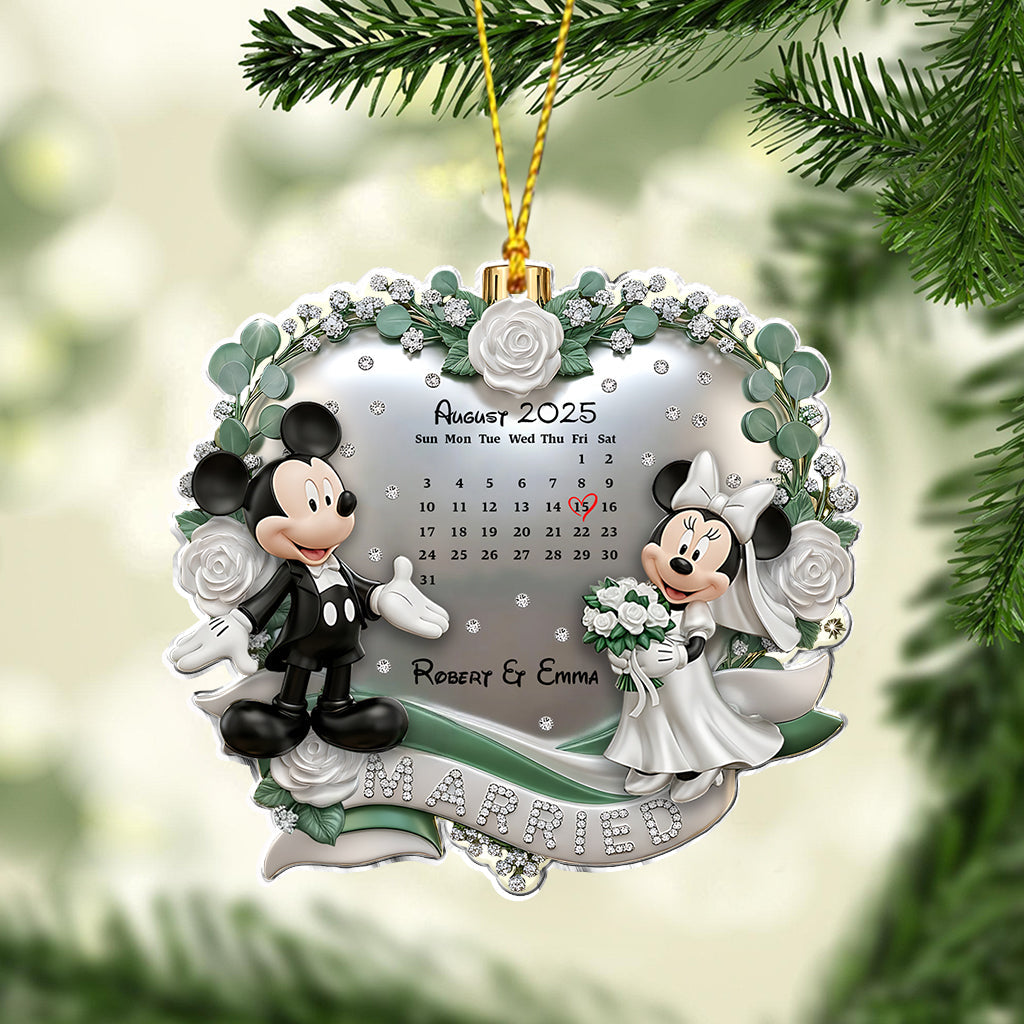 Married Couple Aniversary - Personalized Mouse Ornament