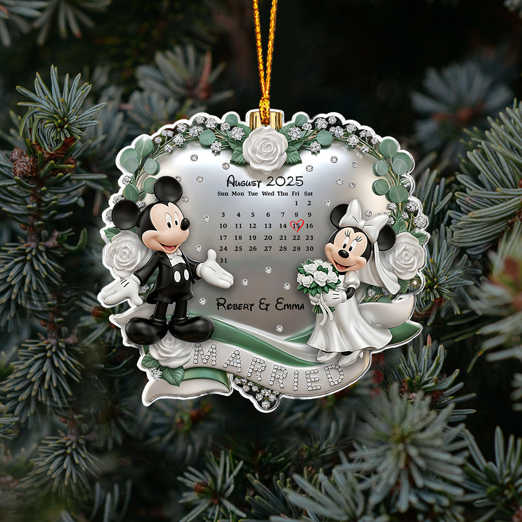 Married Couple Aniversary - Personalized Mouse Ornament