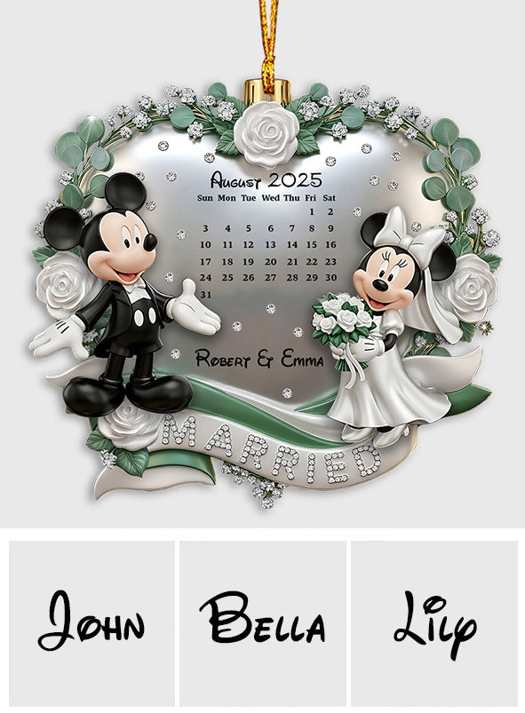 Married Couple Aniversary - Personalized Mouse Ornament