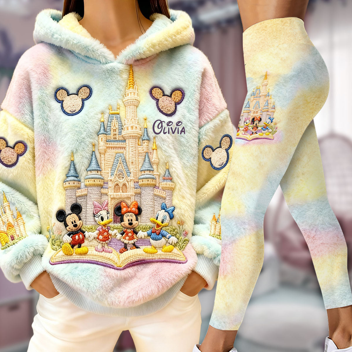 Colorful Castle - Personalized Mouse Hoodie and Leggings