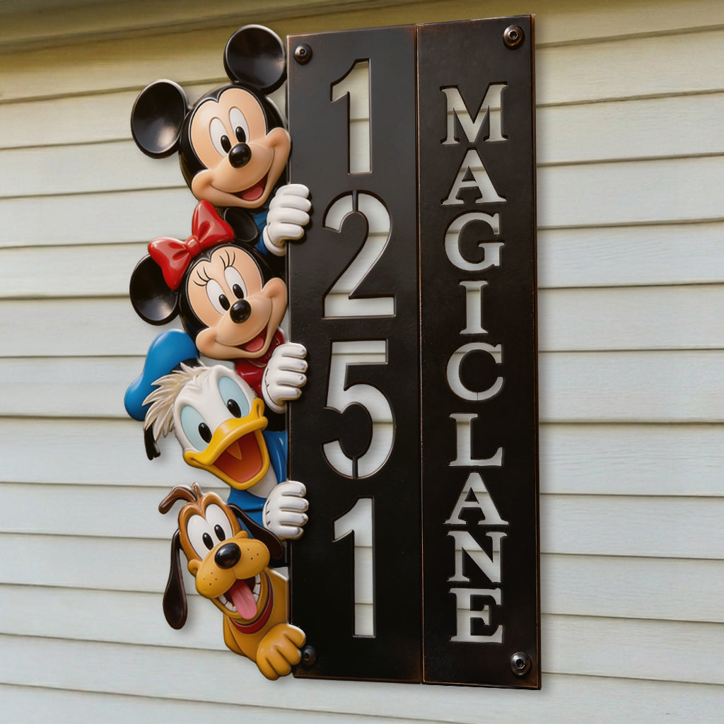 Magic House - Personalized Mouse 3D Printed Cut Metal Sign