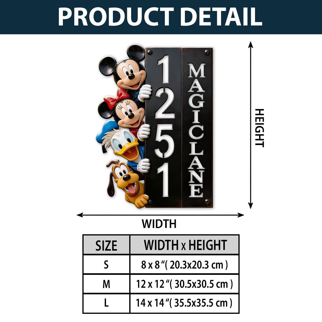 Magic House - Personalized Mouse 3D Printed Cut Metal Sign