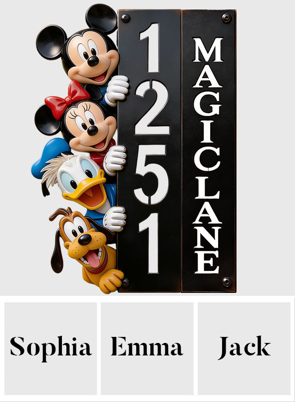 Magic House - Personalized Mouse 3D Printed Cut Metal Sign