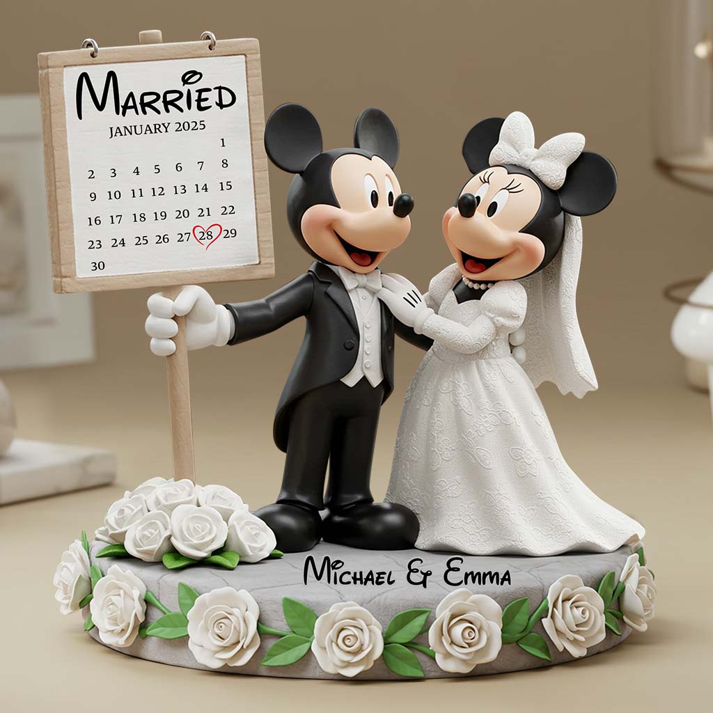 Happy Anniversary Mouse Couple - Personalized Mouse Custom Shaped Acrylic Plaque