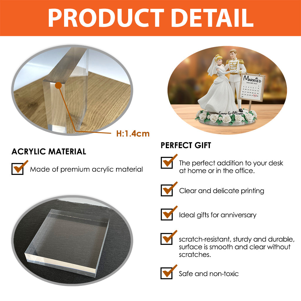 Happily Ever After Anniversary - Personalized Mouse Custom Shaped Acrylic Plaque