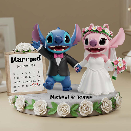 Happy Anniversary Blue Ohana - Personalized Ohana Custom Shaped Acrylic Plaque