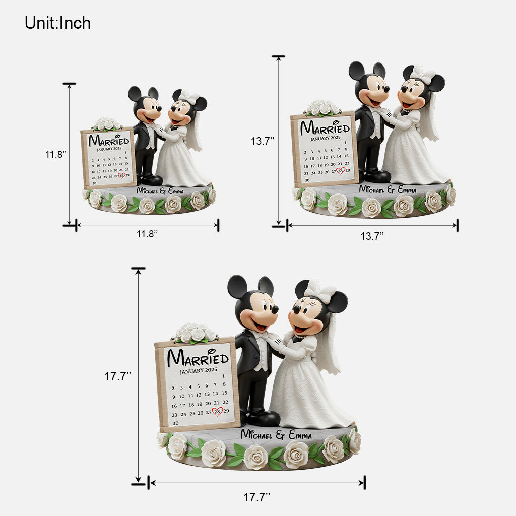 Happy Anniversary Mouse Couple - Personalized Mouse Custom Shaped Wood Sign