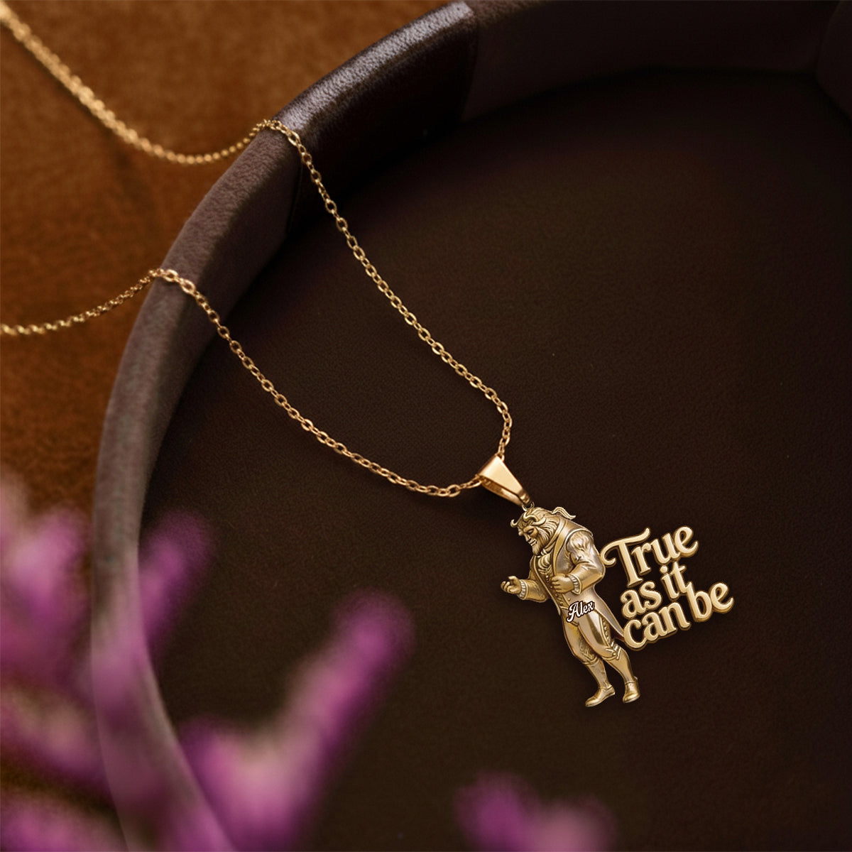 Tale As Old As Time, True As It Can Be - Personalized Beauty And The Beast Shaped Metal Pendant Necklace