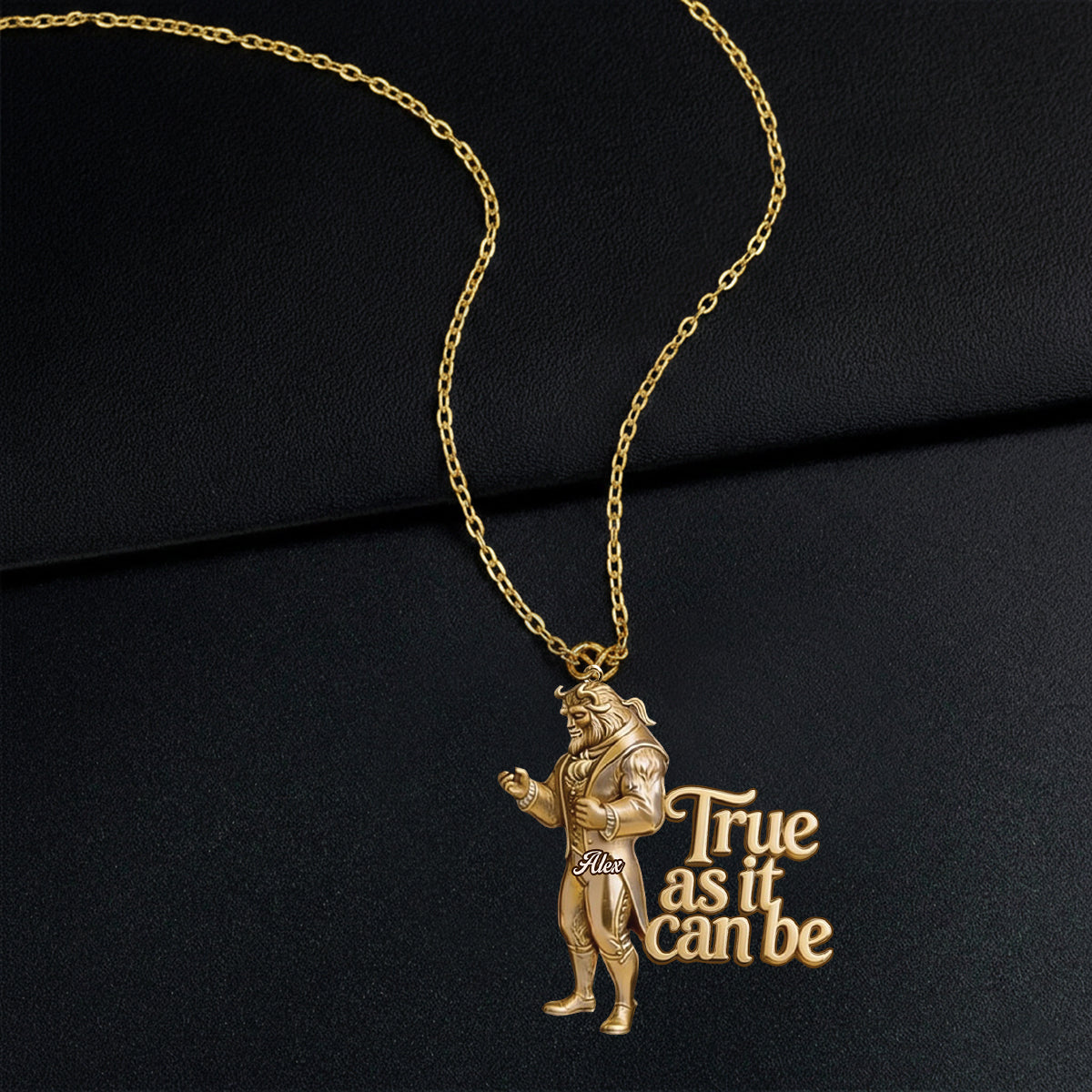 Tale As Old As Time, True As It Can Be - Personalized Beauty And The Beast Shaped Metal Pendant Necklace
