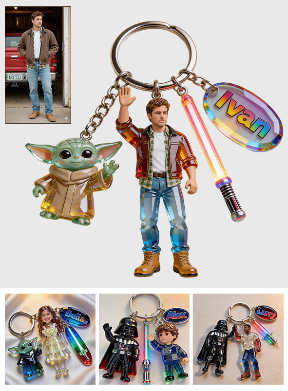 May The Force Be With You - Personalized The Force Keychain With Charms