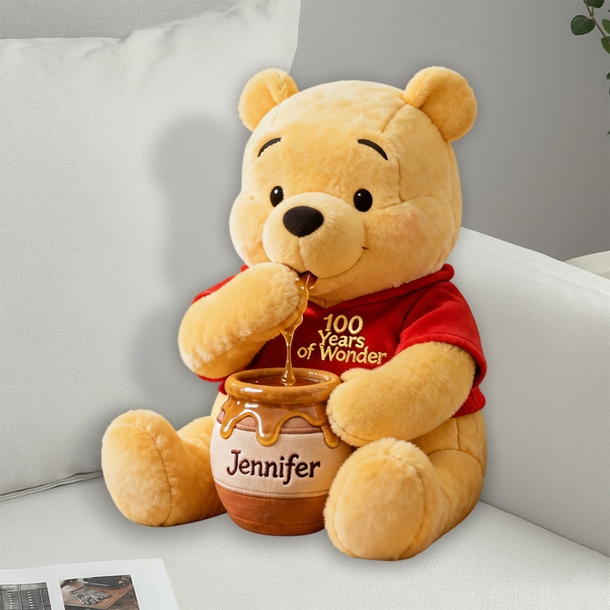 100 Years Of Wonder - Personalized Mouse Faux Fur Shaped Pillow