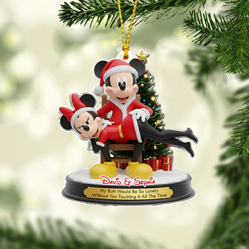 Funny Mouse Couple - Personalized Couple Ornament