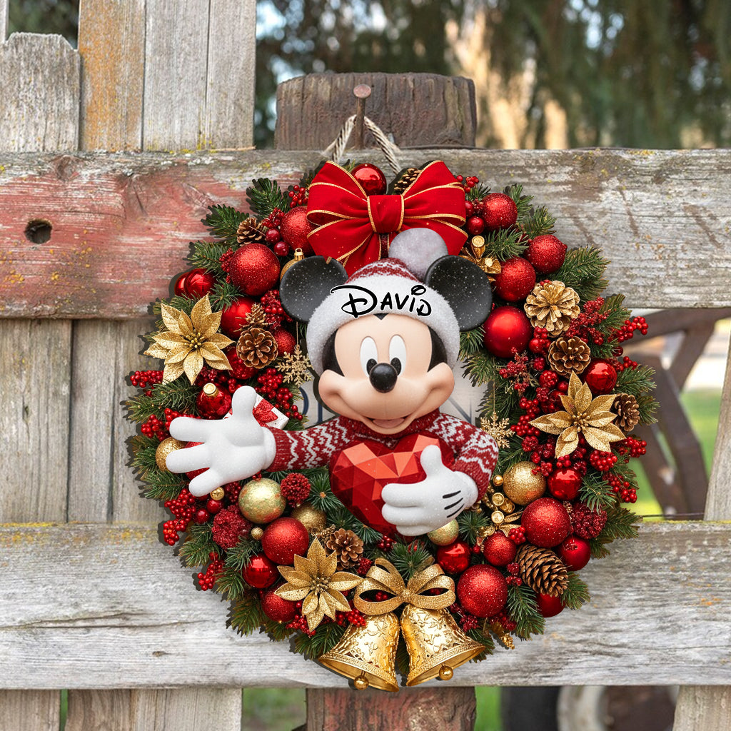 Merry Christmas - Personalized Mouse Custom Shaped Wood Sign