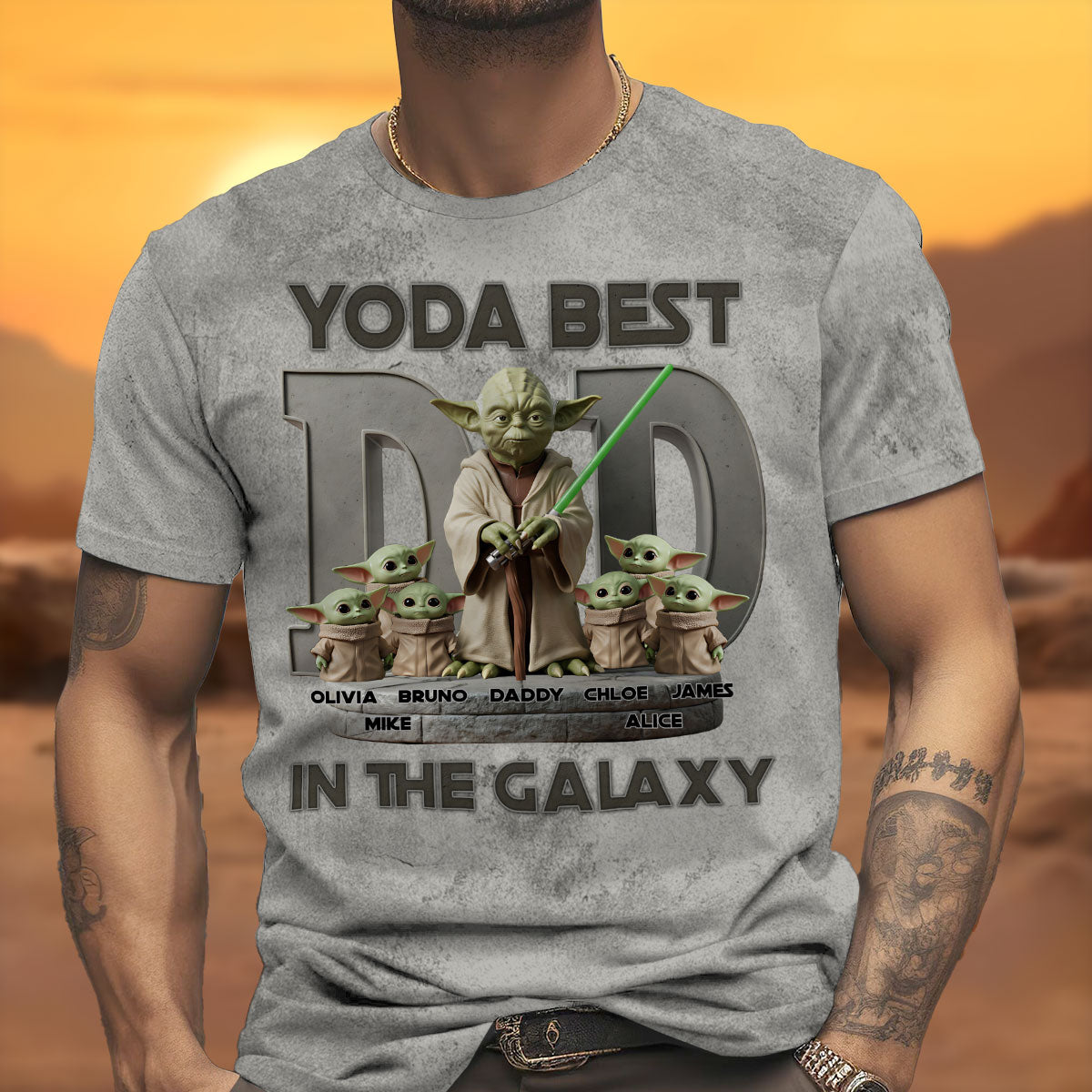 Yoda Best Dad - Personalized The Force All Over Shirt
