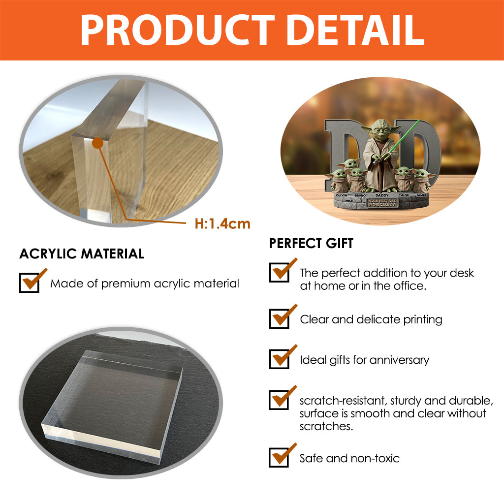 Yoda Best Dad - Personalized The Force Custom Shaped Acrylic Plaque