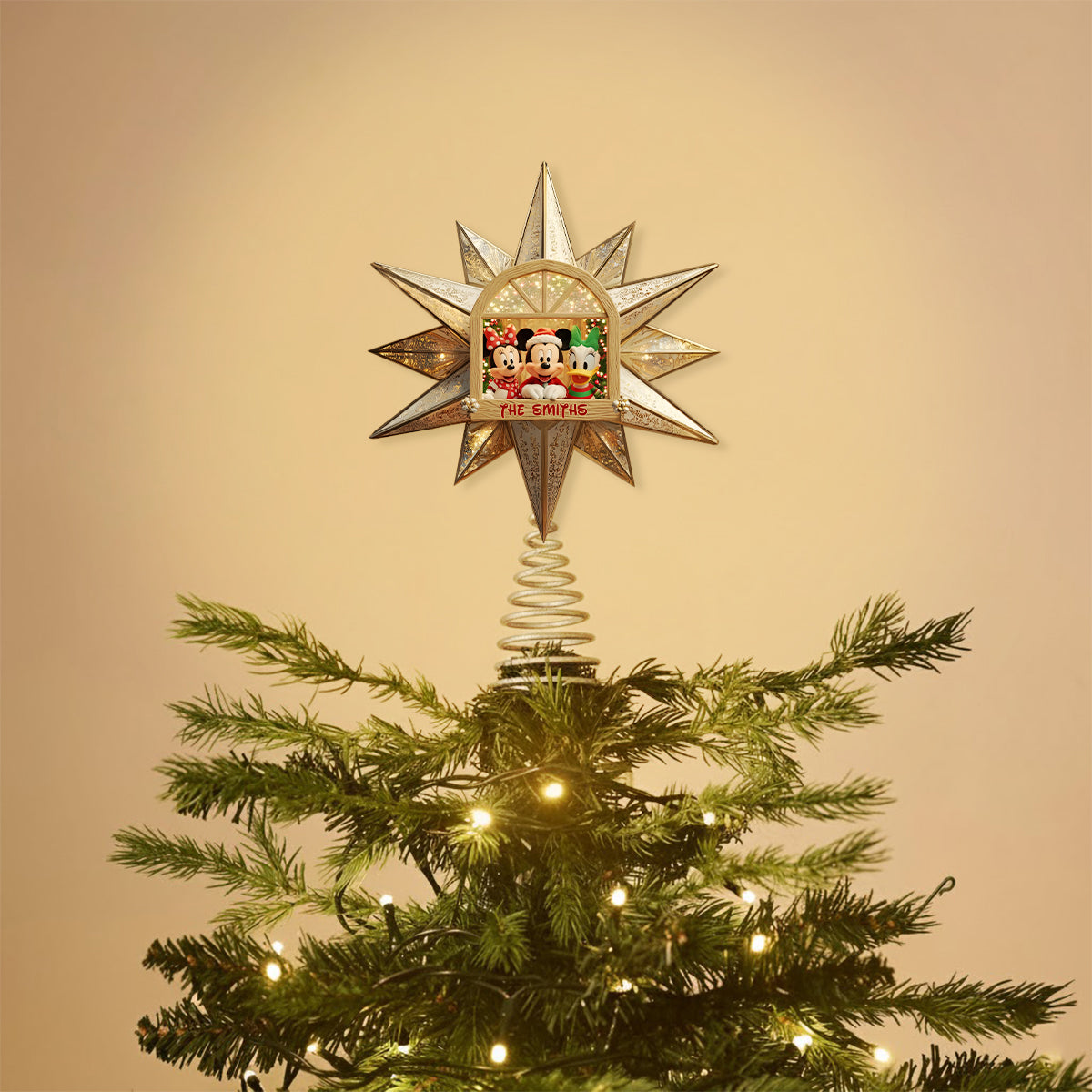 Merry Christmas - Personalized Mouse LED Light Tree Topper