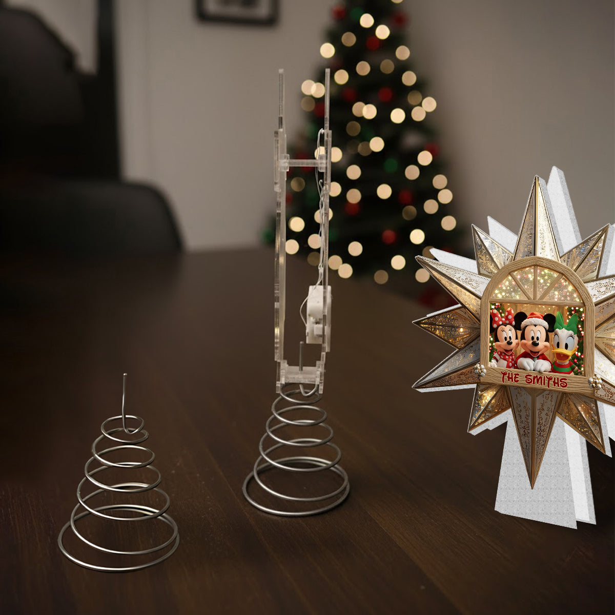 Merry Christmas - Personalized Mouse LED Light Tree Topper